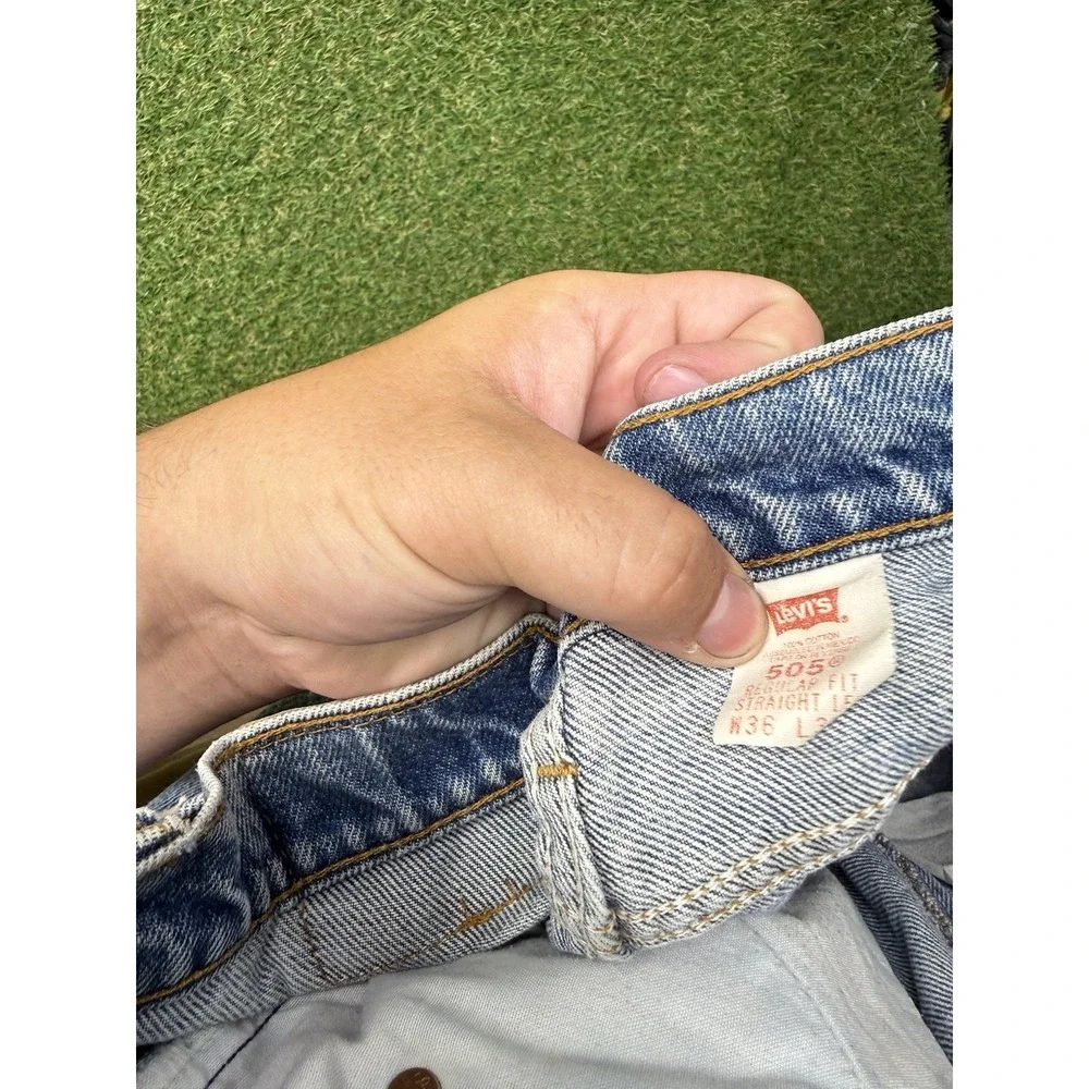 Vintage Levis 505 Jeans Mens 36x30 Orange Tab Medium Wash Faded 1994 90 Workwear